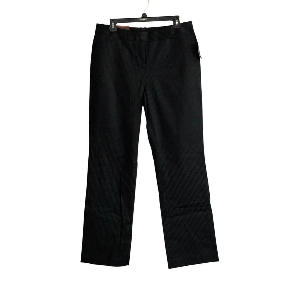 Merona Black Pin Striped Dress Trousers Contour Size 10 Office Work NEW